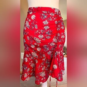 Max Studio  Red Floral Pencil Skirt.   Size XL NWT